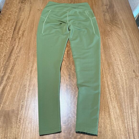 WoolX McKenna Women’s Merino Wool Blend Leggings Size Small Green Pockets 26” - Picture 9 of 9